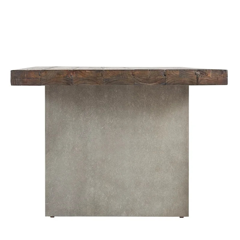 Blake Reclaimed Wood and Concrete Dining Table by iNSPIRE Q Artisan - Brown