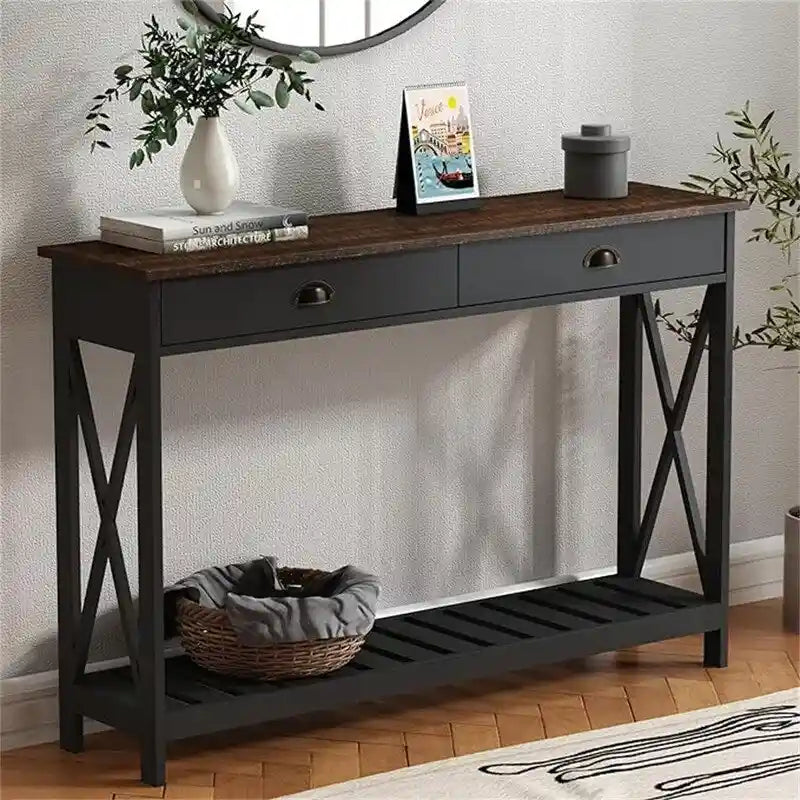 Console d'entrée de ferme 47 avec tiroir - 11,8P x 47,19L x 31,5H