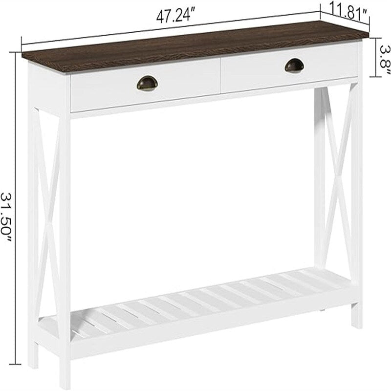 Console d'entrée de ferme 47 avec tiroir - 11,8P x 47,19L x 31,5H