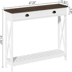 Console d'entrée de ferme 47 avec tiroir - 11,8P x 47,19L x 31,5H