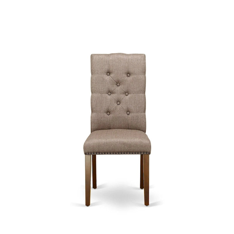 East West Furniture Dinette Set Contains a Rectangle Butterfly Leaf Dining Table and Dining Chairs (Chair Seat Color Options)