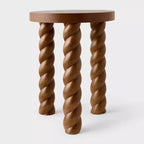Side Table With Twisted Legs Walnut - Threshold designed with Studio McGee