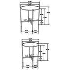 2 Piece Round Nesting Tables, Gold Iron, Modern Mango Wood, Warm Brown