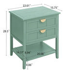 Table de Chevet à 2 Tiroirs, Style Américain, Table d'Appoint, Convient pour la Chambre à Coucher, le Salon, le Bureau