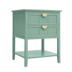 Table de Chevet à 2 Tiroirs, Style Américain, Table d'Appoint, Convient pour la Chambre à Coucher, le Salon, le Bureau