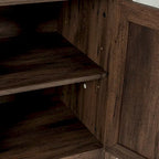 58 Rustic Walnut Barn Door Wood Console TV Stand for TV's up to 65 - 58 inches in width