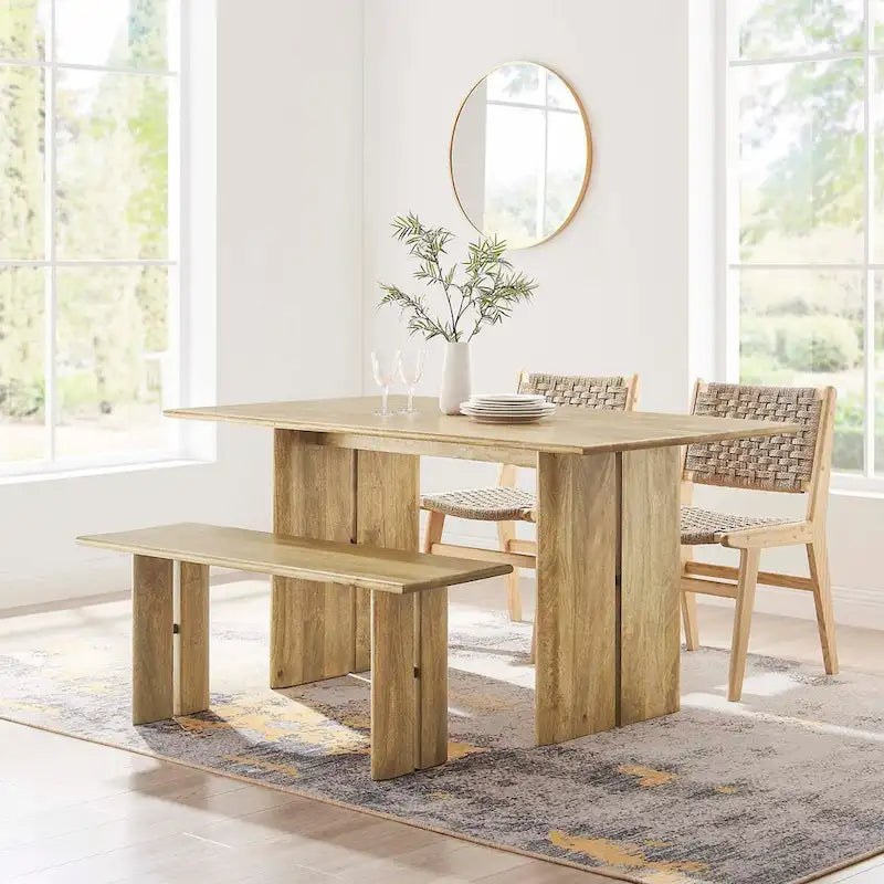 Ensemble table et banc de salle à manger Amistad 60 en bois
