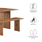 Ensemble table et banc de salle à manger Amistad 60 en bois
