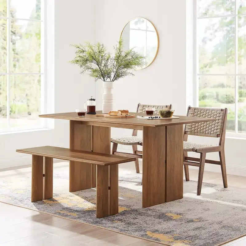 Ensemble table et banc de salle à manger Amistad 60 en bois