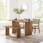 Ensemble table et banc de salle à manger Amistad 60 en bois