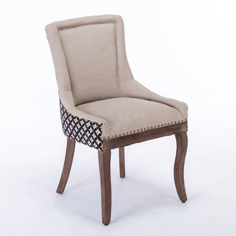 Ultra Side Dining Chair,Thickened Fabric Chairs w/Solid Wood Legs,2PCS
