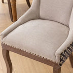 Ultra Side Dining Chair,Thickened Fabric Chairs w/Solid Wood Legs,2PCS