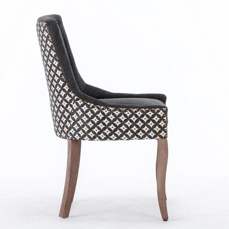 Ultra Side Dining Chair,Thickened Fabric Chairs w/Solid Wood Legs,2PCS