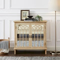 Art Leon Wood Accent Cabinet with Mirrored Doors Sideboard Buffet