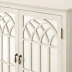 Art Leon Wood Accent Cabinet with Mirrored Doors Sideboard Buffet