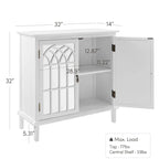 Art Leon Wood Accent Cabinet with Mirrored Doors Sideboard Buffet