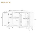 Sideboard Buffet Cabinet with 3 Mirrored Glass Doors and Silver Handle - 47.2L x 15.6W x 33.9H