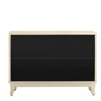 Sideboard Buffet Cabinet with 3 Mirrored Glass Doors and Silver Handle - 47.2L x 15.6W x 33.9H