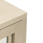 Sideboard Buffet Cabinet with 3 Mirrored Glass Doors and Silver Handle - 47.2L x 15.6W x 33.9H