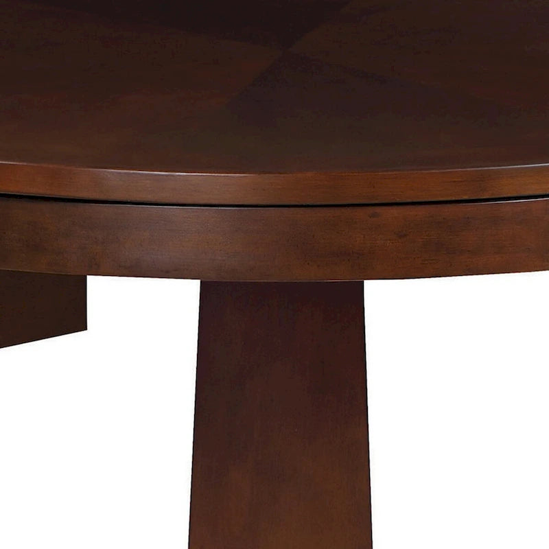 48 Inch Round Poker Game Dining Table With Cup Holders, Chip Trays, Brown