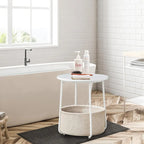Table de chevet moderne avec panier en tissu pour chambre à coucher ou chambre d'enfant