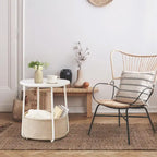 Table de chevet moderne avec panier en tissu pour chambre à coucher ou chambre d'enfant