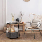 Table de chevet moderne avec panier en tissu pour chambre à coucher ou chambre d'enfant