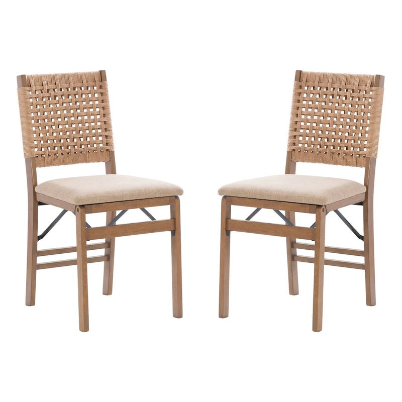 Chaises de salle à manger pliantes Joslyn en osier naturel (lot de 2)