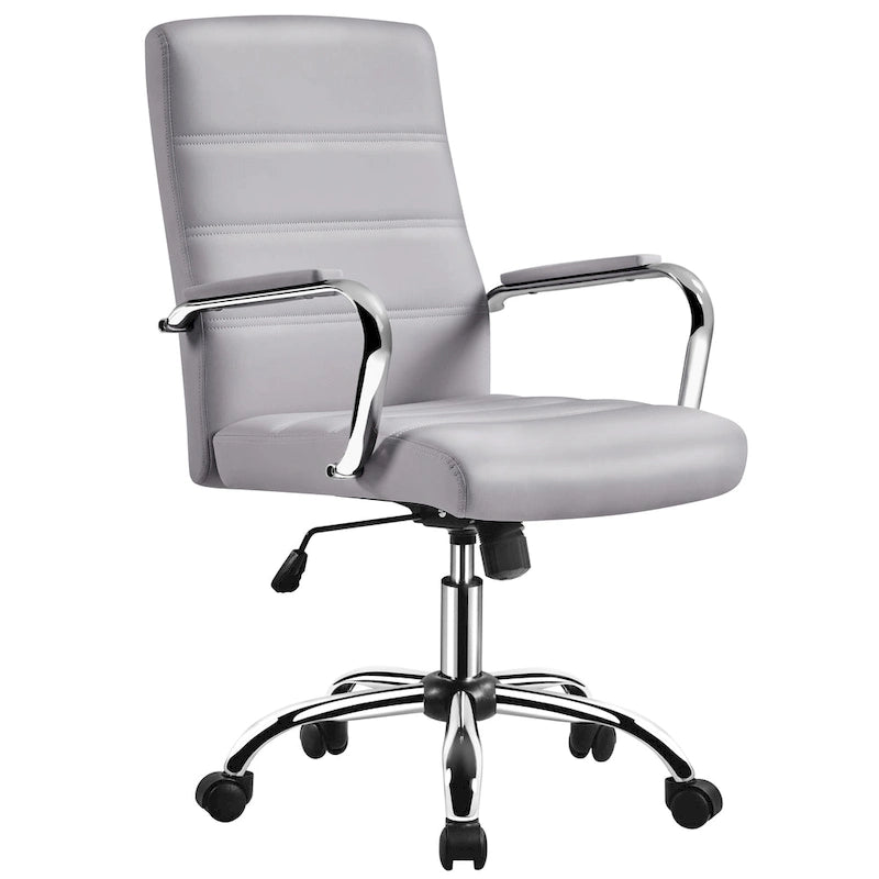 Yaheetech Adjustable Mid-Back Faux Leather Swivel Office Chair