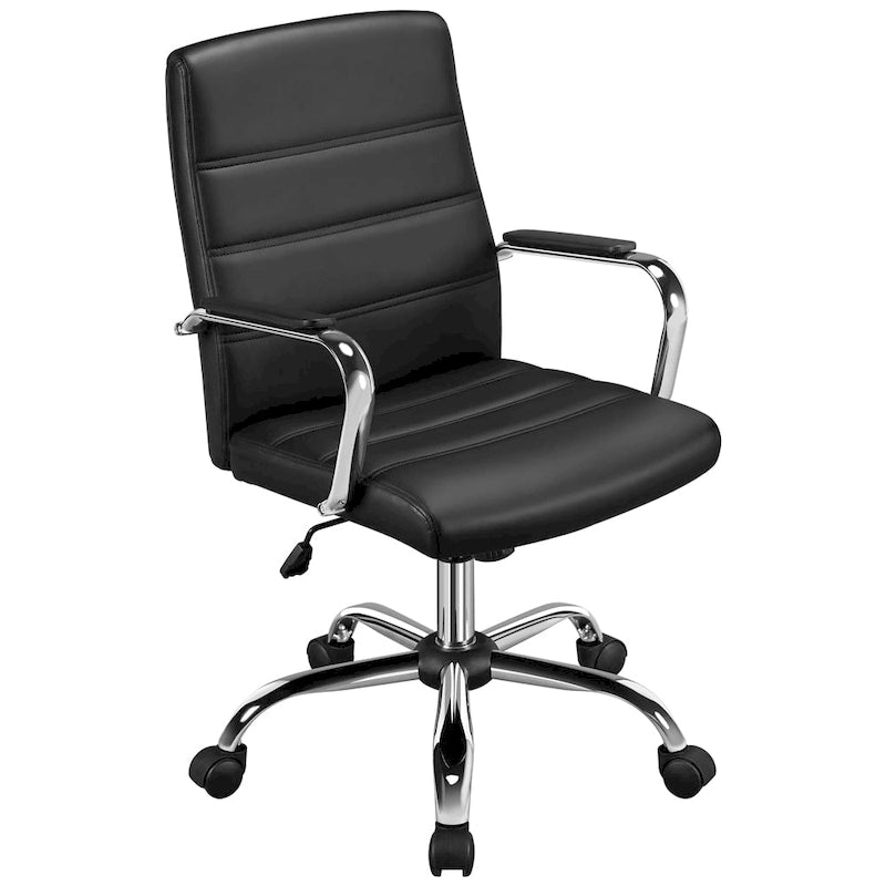Yaheetech Adjustable Mid-Back Faux Leather Swivel Office Chair