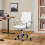 Yaheetech Adjustable Mid-Back Faux Leather Swivel Office Chair