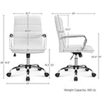 Yaheetech Adjustable Mid-Back Faux Leather Swivel Office Chair