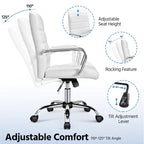Yaheetech Adjustable Mid-Back Faux Leather Swivel Office Chair