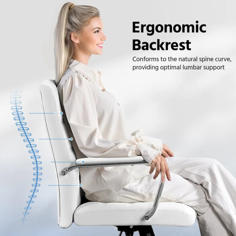 Yaheetech Adjustable Mid-Back Faux Leather Swivel Office Chair