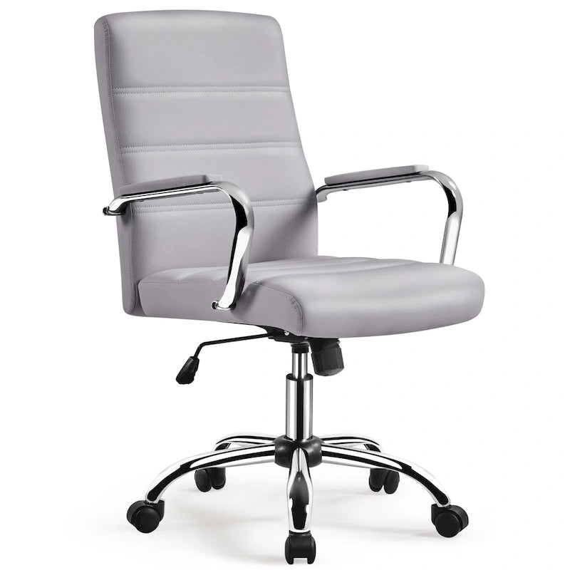 Yaheetech Adjustable Mid-Back Faux Leather Swivel Office Chair