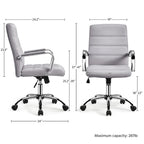 Yaheetech Adjustable Mid-Back Faux Leather Swivel Office Chair