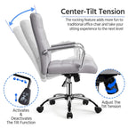 Yaheetech Adjustable Mid-Back Faux Leather Swivel Office Chair