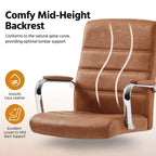 Yaheetech Adjustable Mid-Back Faux Leather Swivel Office Chair