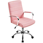 Yaheetech Adjustable Mid-Back Faux Leather Swivel Office Chair