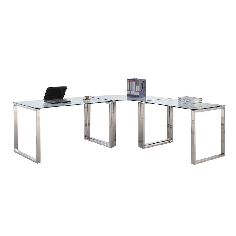 Somette Contemporary L-Shaped Computer Desk Set (Set of 3)