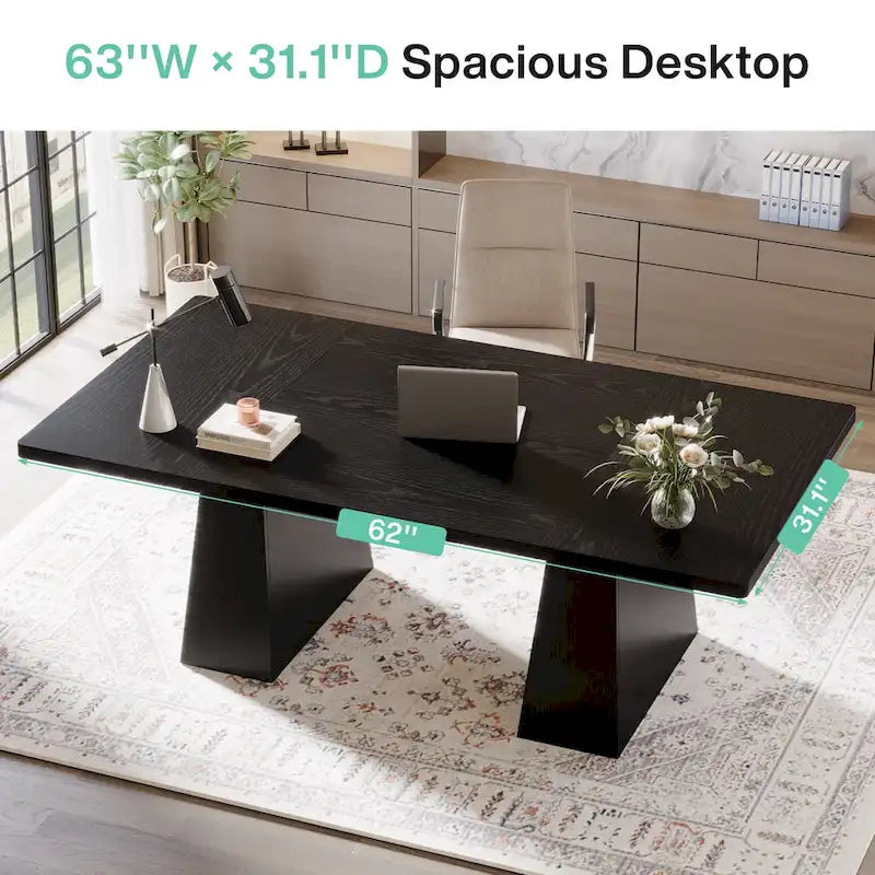 63 Inches Office Desk, Executive Desk for Home Office