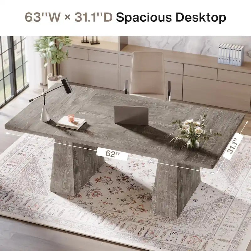 63 Inches Office Desk, Executive Desk for Home Office