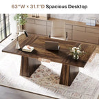 63 Inches Office Desk, Executive Desk for Home Office