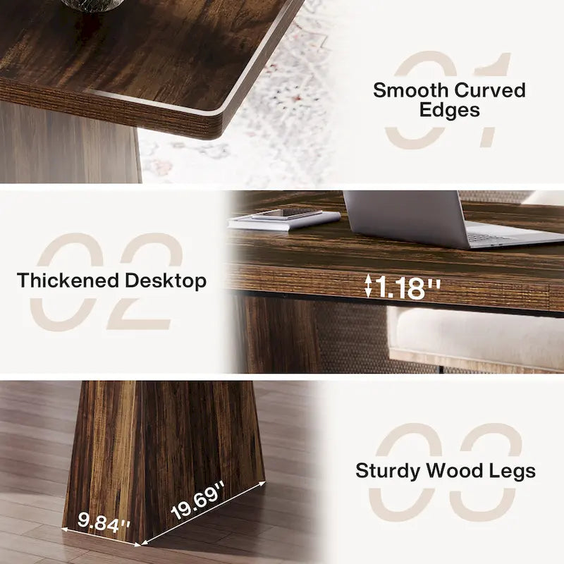 63 Inches Office Desk, Executive Desk for Home Office
