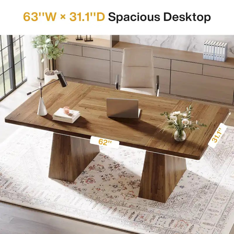 63 Inches Office Desk, Executive Desk for Home Office