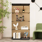Vitrine en verre Tawny à 4 étagères, bibliothèque autoportante pour salon, bureau, vestiaire