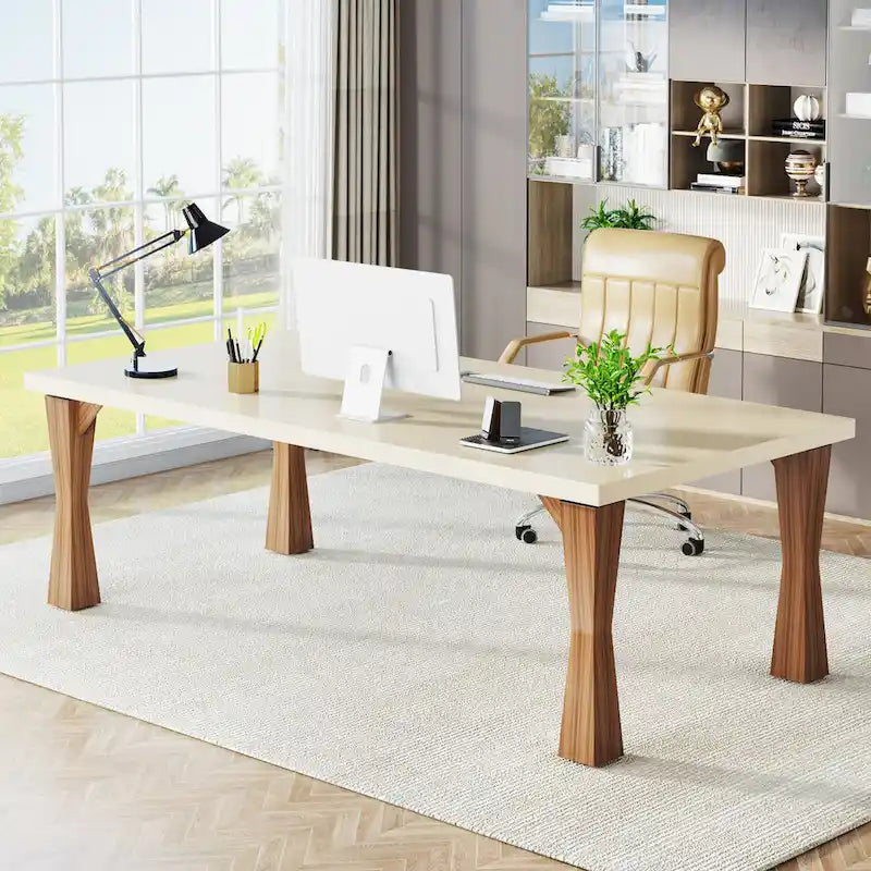 Executive Desk, 71 W x 35 D Large Office Desk, Modern Computer Desk
