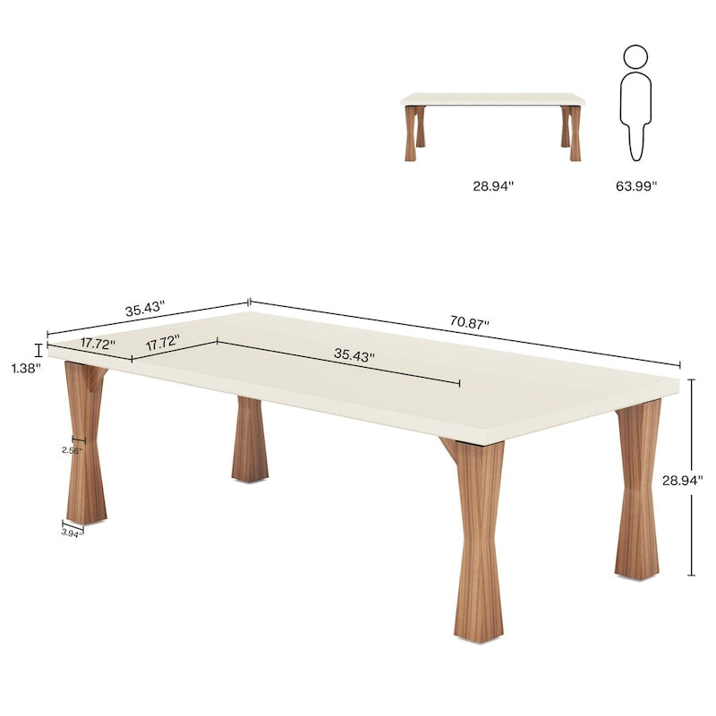 Executive Desk, 71 W x 35 D Large Office Desk, Modern Computer Desk