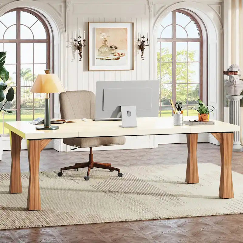 Executive Desk, 71 W x 35 D Large Office Desk, Modern Computer Desk