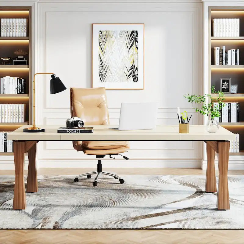 Executive Desk, 71 W x 35 D Large Office Desk, Modern Computer Desk